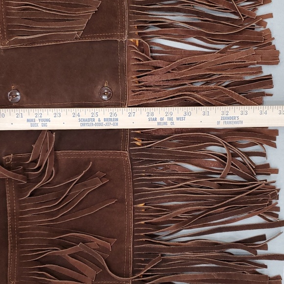 Vintage fringe seude jacket men's size 44 brown lined  Western Made in Mexico - Picture 5 of 16